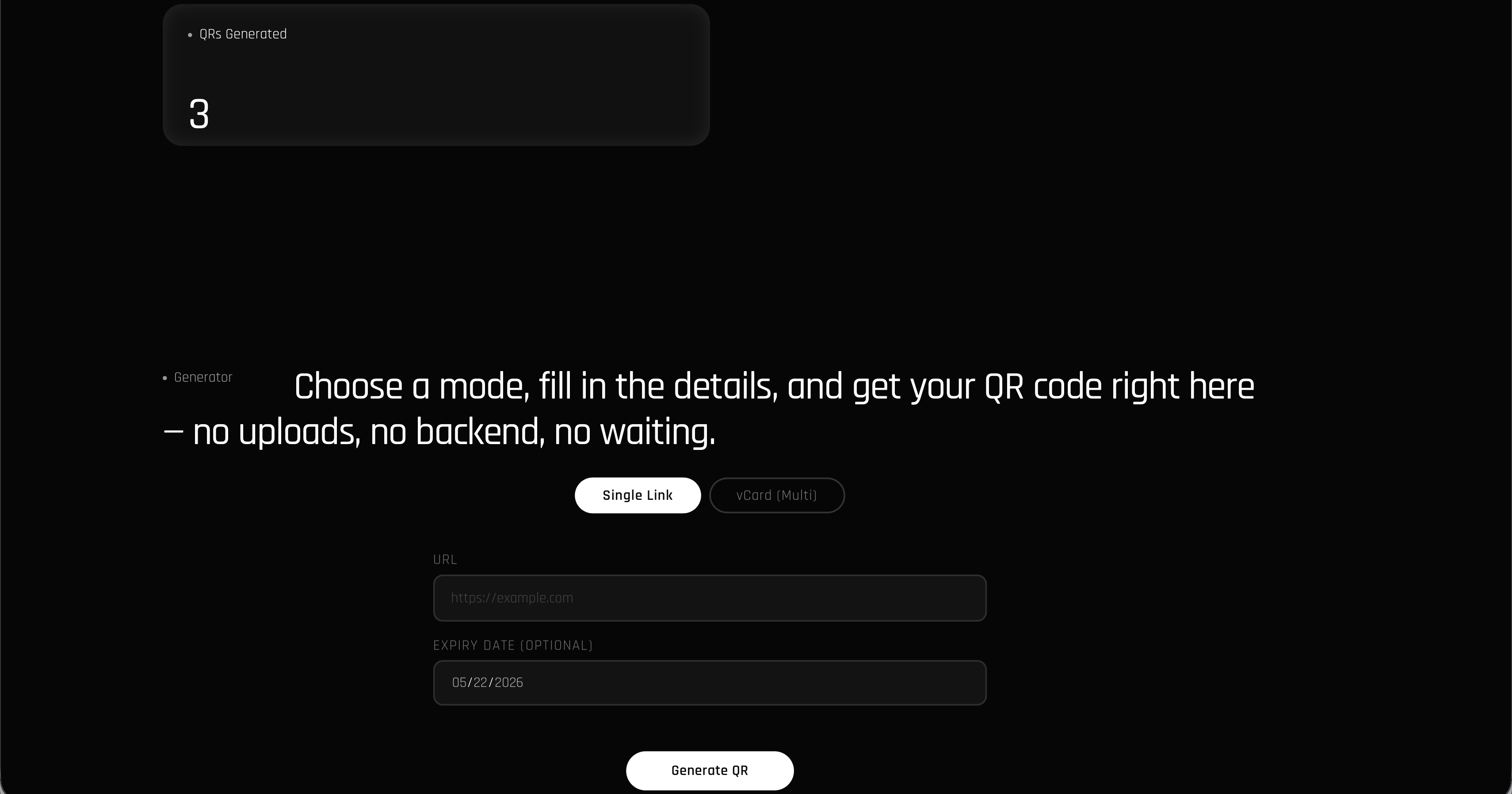 Dynamic QR Generator project preview
